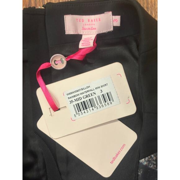 NEW Ted Baker London Silloh Rainbow Waterfall Mini Skirt Size 3 or Size 8 Medium - Picture 8 of 12